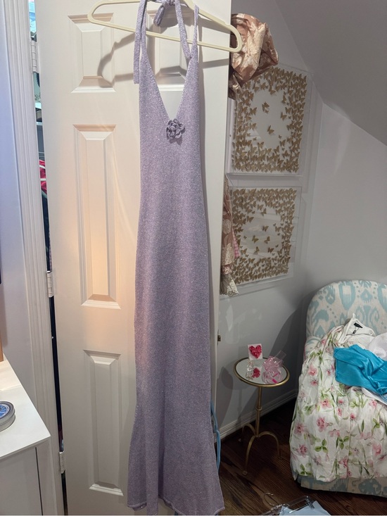 Asta Resort Dresses & Skirts - Lavender Halter Maxi Dress with Rosette Detail
